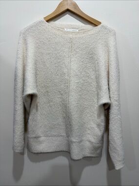 MELISSA NEPTON Caissa Soft Cream Fuzzy Crew Sweater size XS